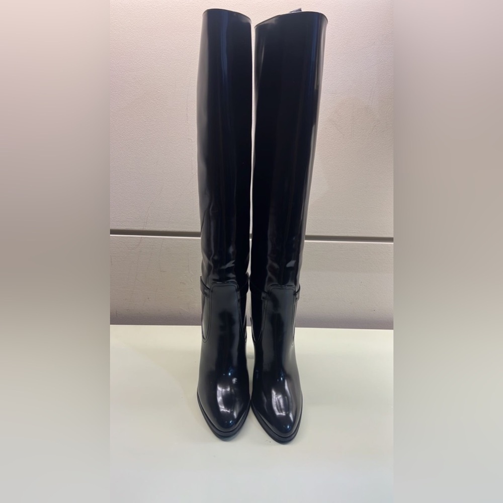 Saint Laurent Diane Black knee high leather high Heeled Boots size EU 39 NWT - Picture 6 of 9